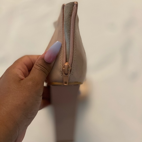 PLT Nude Square Toe High Block Heel Sandals - Picture 4 of 5